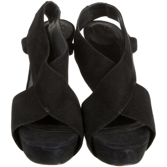 DIANE von Furstenberg  Black Platform Sandals Size 9.5 - Picture 3 of 5